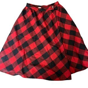 Vintage 80s Halston wool and nylon plaid skirt size AU12 fits like an US 8